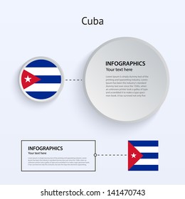 Cuba Country Set of Banners on gray background for Infographic and Presentation. Vector illustration.