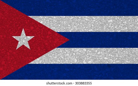 Cuba, Cuban flag with grunge texture.Vector template