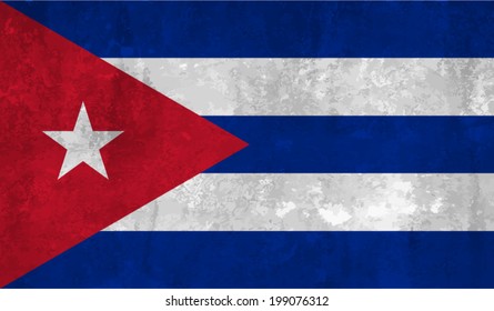 Cuba, Cuban Flag on concrete textured background
