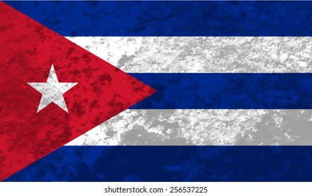 Cuba, Cuban Flag on concrete textured background