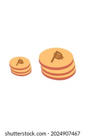 
Cuba Currency Coin Symbol Isometric Vector Design Illustration 