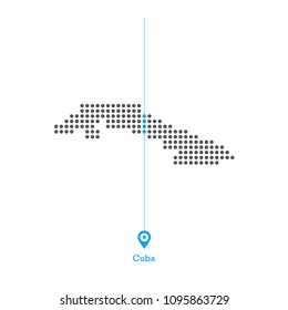 Cuba doted map desgin vector 