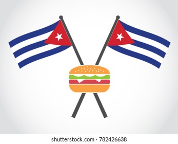 Cuba Emblem Burger Fast Food