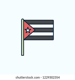 Cuba flag 2 colored line icon. Simple colored element illustration. Cuba outline symbol design from flags set