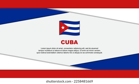 Plantilla de diseño de fondo de resumen de bandera de Cuba. Ilustración de vectores de caricaturas del Día de la Independencia de Cuba. Vector de Cuba