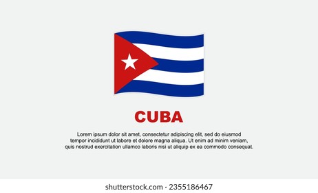 Plantilla de diseño de fondo de resumen de bandera de Cuba. Banner del Día de la Independencia de Cuba Ilustración del Vector de Medios Sociales. Antecedentes de Cuba