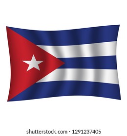Cuba flag background with cloth texture.Cuba Flag vector illustration eps10. - Vector