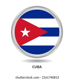 Cuba flag badge icon, button, vector series