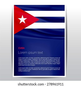 Cuba flag Brochure - Vector Flyer Cover Page Design