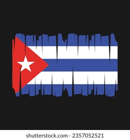 Cuba flag with brush stroke vector Illustration