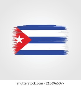 Cuba flag brush strokes. National flag