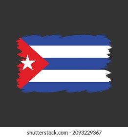Cuba flag brush strokes painted 