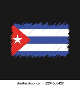 Cuba flag brush strokes painted 