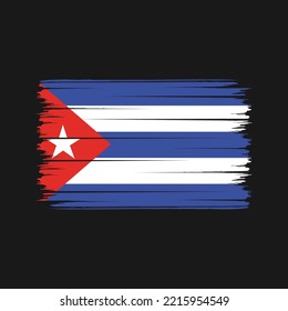 Cuba Flag Brush Strokes Painted
