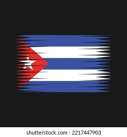 Cuba Flag Brush Strokes Painted