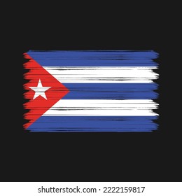 Cuba Flag Brush Strokes Painted