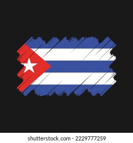 Cuba Flag Brush Vector Illustration