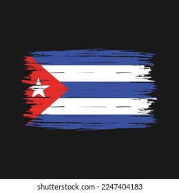 Cuba Flag Brush Vector Illustration