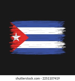 Ilustración del vector del pincel de bandera de Cuba