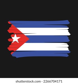Cuba Flag Brush Vector Illustration