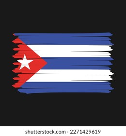 Cuba Flag Brush Vector Illustration