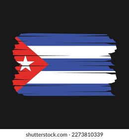 Cuba Flag Brush Vector Illustration