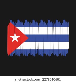 Ilustración del vector del pincel de bandera de Cuba