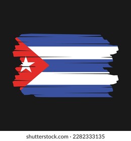 Cuba Flag Brush Vector Illustration