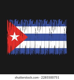 Ilustración del vector del pincel de bandera de Cuba
