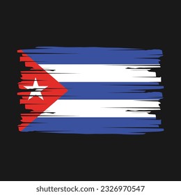 Cuba Flag Brush Vector Illustration
