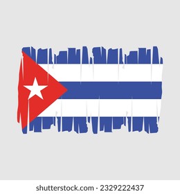 Cuba Flag Brush Vector Illustration