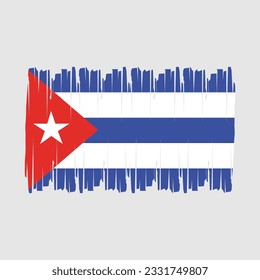 Cuba Flag Brush Vector Illustration