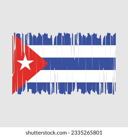 Ilustración del vector del pincel de bandera de Cuba