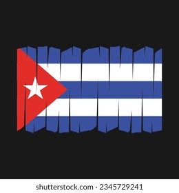Cuba Flag Brush Vector Illustration
