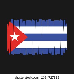 Cuba Flag Brush Vector Illustration