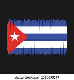 Cuba Flag Brush Vector Illustration