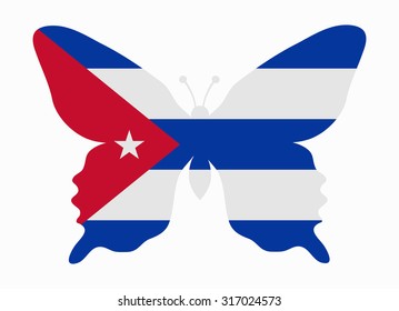 cuba flag butterfly