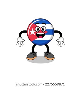 cuba flag cartoon with surprised gesture , character design