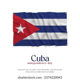 Cuba Flag, Celebrating Independence Day. Abstract waving flag on white background Country Flag.