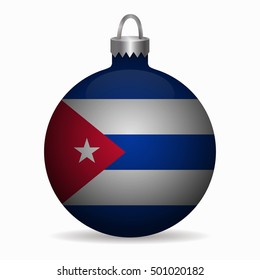 cuba flag christmas ball vector