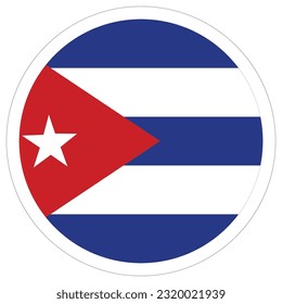 Cuba flag circle shape. lag of Cuba in round design shape