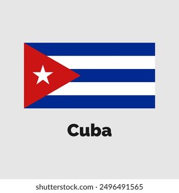 Cuba flag design vector illustration on a gray background for graphic and web design.