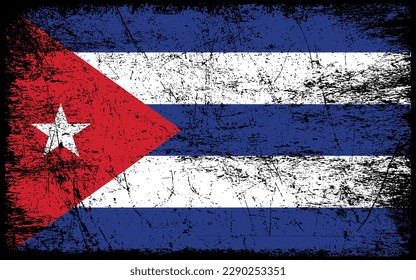 Cuba Flag Distressed Grunge Vintage Retro. Isolated on White Background
