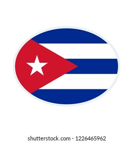 Cuba flag. Cuba ellipse flag.