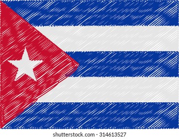 cuba flag embroidered zigzag

