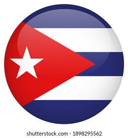 Cuba flag glossy button icon.