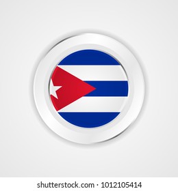 Cuba flag in glossy vector icon.