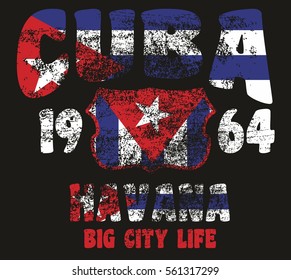 Cuba flag graphic design vector art