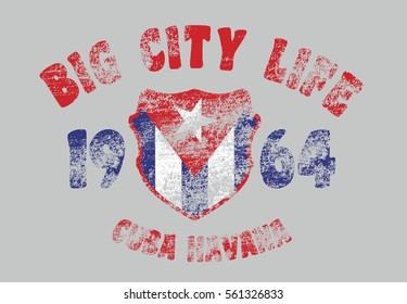 Cuba flag graphic design vector art