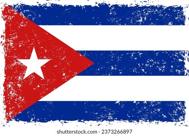 Cuba flag grunge distressed style
